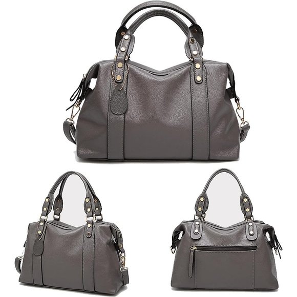 Women Vegan Leather Top Handle Shoulder Satchel Fashion Boston Bags main image 4